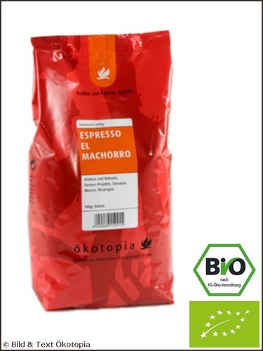 Bio Espresso Ökotopia "El Machorro", 500 g Bohne