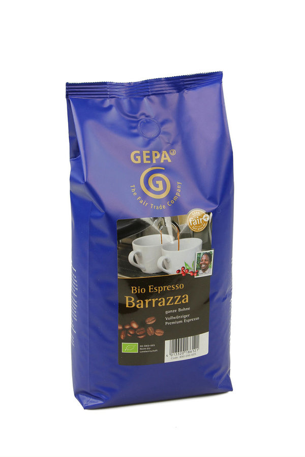 Bio Espresso Barrazza, Gastrokaffee, 1000 g Bohne